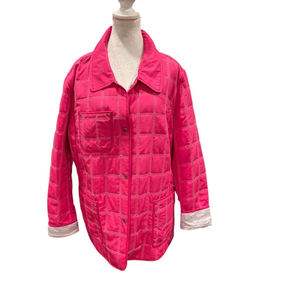 Quilted Reversible Jacket Pink/Taupe L/XL Cottagecore Utility Lightweight Layer - Picture 2 of 11